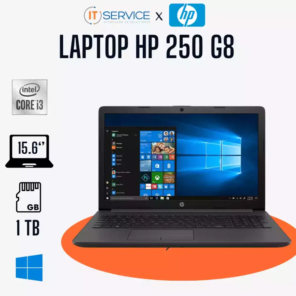 LAPTOP HP 250 G8, Core I3-1005G1 4G 1Tb 15.6 Free