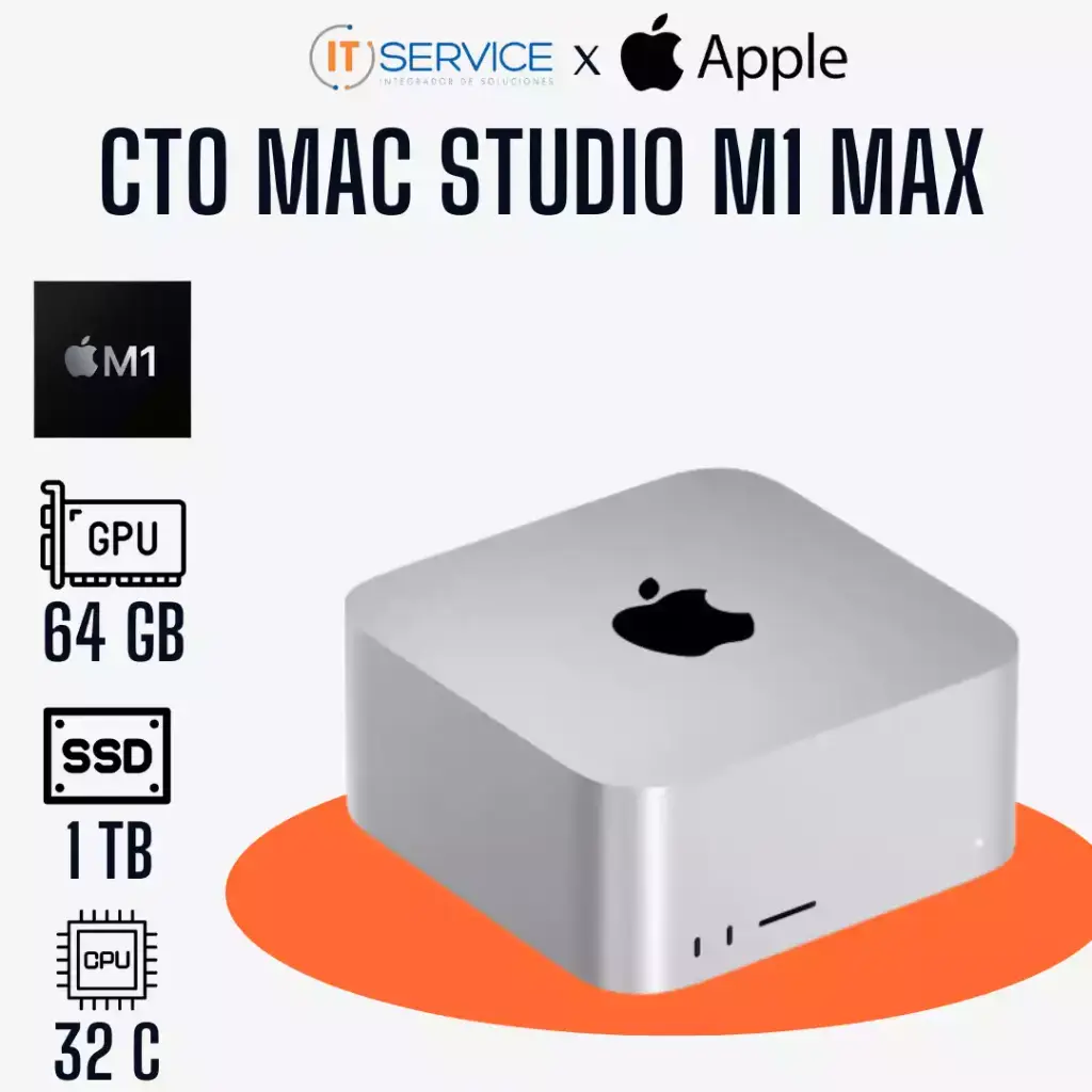 La Cto Mac Studio M1 Max 10C Cpu 32C Gpu 64Gb 1Tb Ssd Storage