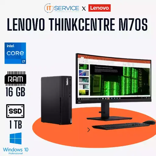 [11DBSANF00] Lenovo ThinkCentre M70S Intel Core I7-10700, UPGRADE 16Gb Ddr4, Ssd 1Tb, W10Pro.