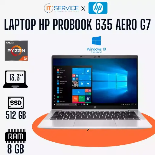 [2N5T7LT#ABM] [2N5T7LT#ABM] Laptop Hp Probook 635 Aero G7 AMD Ryzen 5 4500U 8Gb/Ssd512Gb/13.3"/W10Pro.