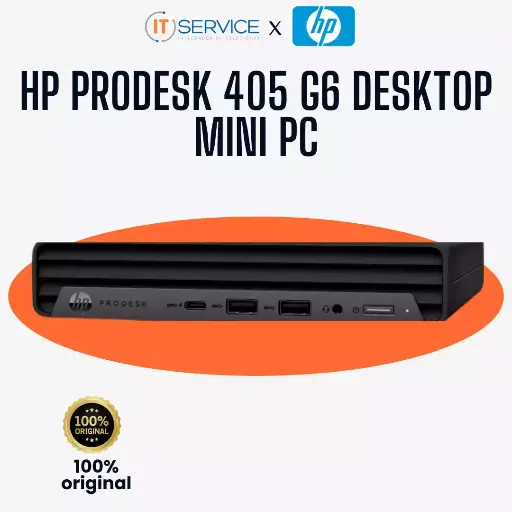 [2U1E6LT#ABM] HP ProDesk 405 G6 Desktop Mini PC, AMD Ryzen 3 Pro 4350GE - 8 GB DDR4 SDRAM, 256 GB