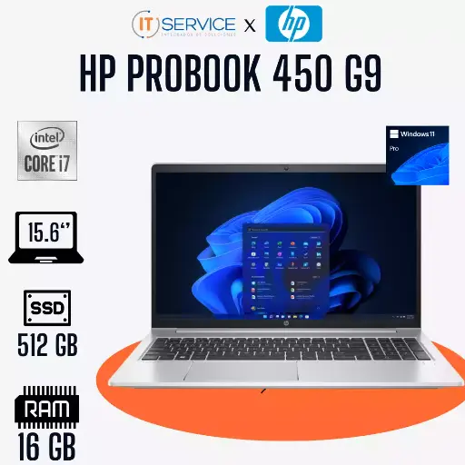 [6K6X5LT] [6K6X5LT] Hp Probook 450 G9, Intel Core I7-1255U, 16Gb, Ssd 512Gb, 15.6", W11Pro