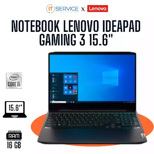[81Y400QWLM] [81Y400QWLM] Portátil Lenovo Ideapad Gaming 3 15.6" FHD IPS Core i5-10300H 2.5/4.5GHz 16GB DDR4-2933MHz