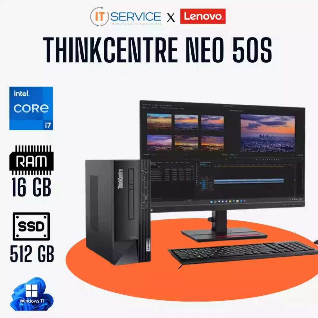 ThinkCentre Neo 50s Intel Core™ i7 12700, 16GB, 512GB SSD W 11 Pro, 3Y Onsite