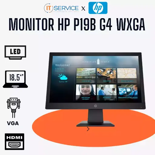 [9TY83AA#ABA] Monitor Led 18.5" Hp P19B G4 Wxga, Vga, Hdmi