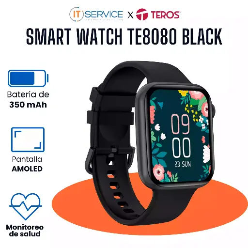 [TE-8080] [TE-8080] SMART WATCH TE8080 BLACK TEROS