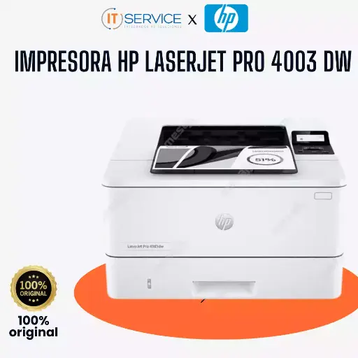 [2Z610A] Impresora Monocromática HP LaserJet Pro 4003dw, Imprime/USB 2.0/LAN/WLAN/BT/Wi-Fi Direct