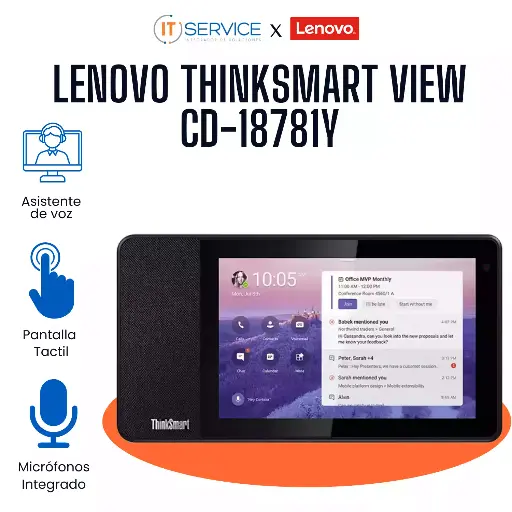 [ZA690019MX] Lenovo ThinkSmart View CD-18781Y Pantalla Inteligente